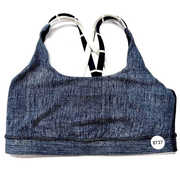 Lululemon Sports Bra Women's Size 6 Double Criss Cross Back Heathered Gray Yoga - Picture 4 of 4